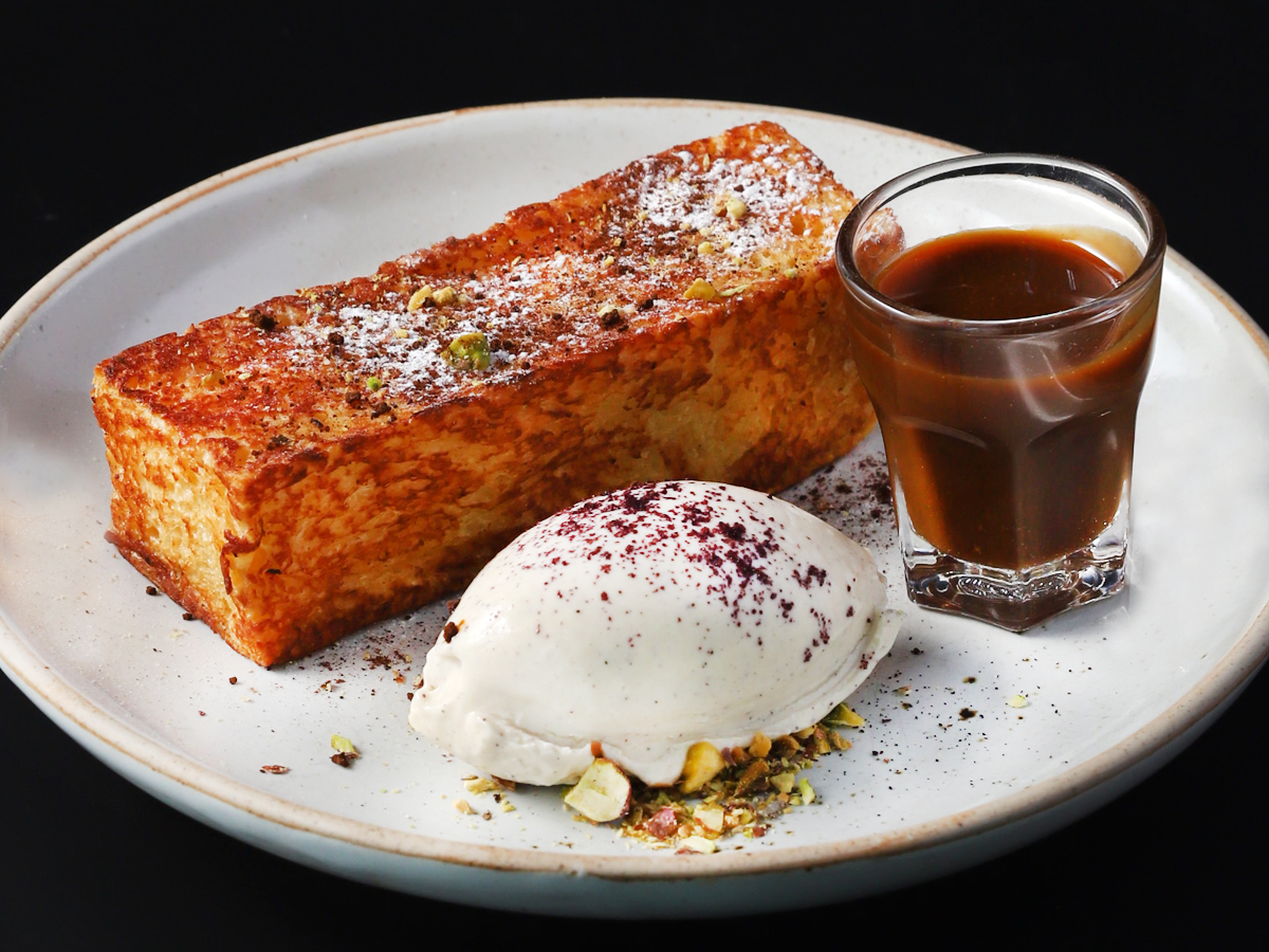 French Toast with Espresso Caramel