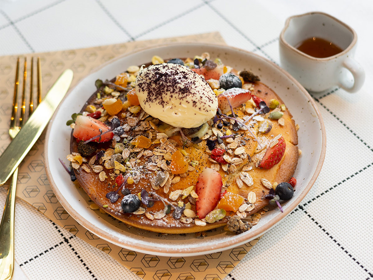 Espresso Butter on Fluffy Pancakes